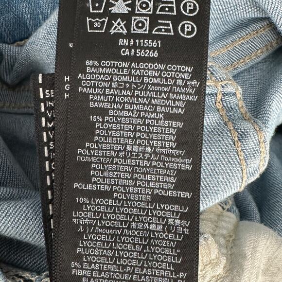 7 For All Mankind The Ankle Skinny Light Blue Mid Rise Raw Hem Jeans Womens 27‎ - Picture 8 of 11